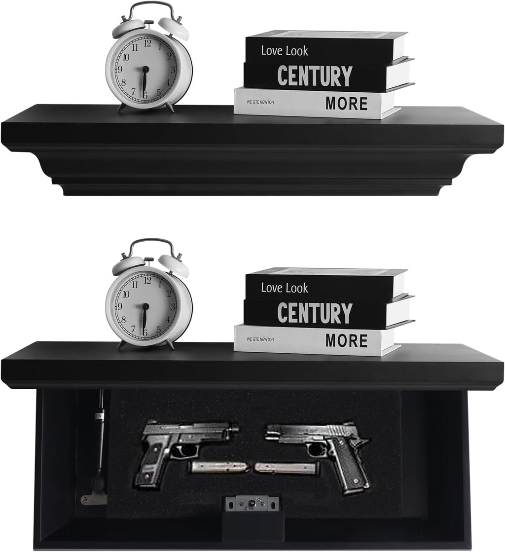 RFID Locking Concealment Gun Shelf with Hidden Compartment